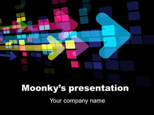 Zaman ve uzay mekiği renkli dinamik ok ppt şablonu