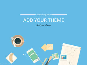 Vektor kartun perlengkapan kantor desktop elemen bisnis template ppt segar kecil