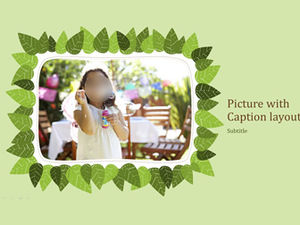 Daun kain perbatasan kreatif template album foto anak-anak lucu ppt