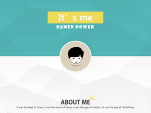 자기 소개 또는 개인 이력서에 적합한 평평하고 간결한 PPT 템플릿 (빨간색과 파란색 두 세트)