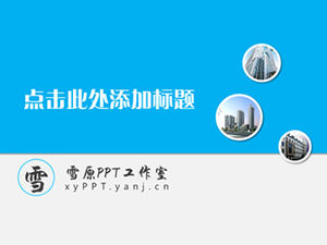 Modelo de ppt de tecnologia Flat blue