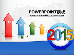 Aufwärtspfeil 2015 Neujahrsarbeitsplangeschäft ppt Vorlage
