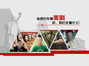 The sentiment of watching American TV series ppt template