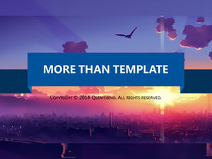 Modelo de PPT widescreen de bela atmosfera ao anoitecer