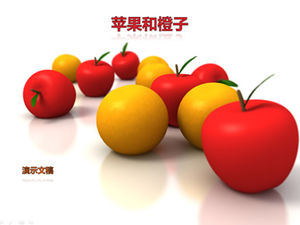 Plantilla ppt de fruta naranja manzana