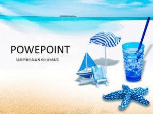 Modelo de ppt de praia azul paixão verão