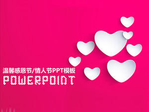 可爱的爱粉红色背景感恩节主题ppt模板