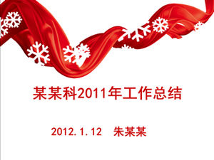 Șablon ppt simplu și elegant cu panglică roșie la sfârșitul anului