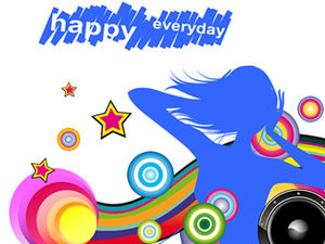 Dinamik müzik dinamik doğum günü ppt şablonu