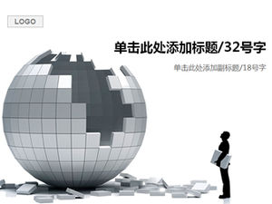 Cubes en modèle ppt globe business