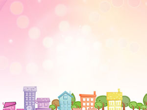 Plantas verdes color home vector cartoon ppt template