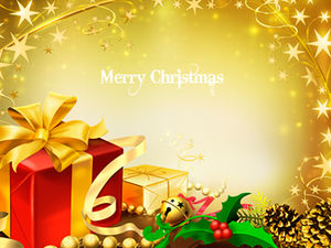 Modelo de ppt de natal dourado