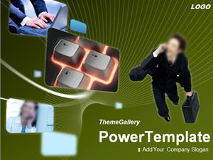 Infographic 풍부한 녹색 비즈니스 PPT 템플릿