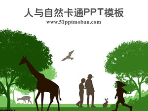 Oameni și natură protecția mediului temă șablon ppt desen animat