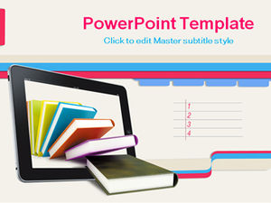 Books tablet computer modern teaching ppt template