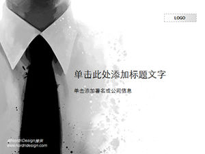 Krawattenhemd-Nahaufnahmegeschäft ppt Schablone