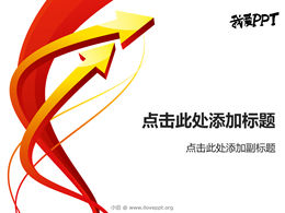 Trójwymiarowy wykres ppt biznes strzałka w górę