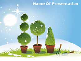 ต้นไม้บอนไซ PPT เวกเตอร์แม่แบบแนวนอน