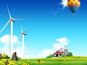 Modelo de ppt de cenário natural de paisagem