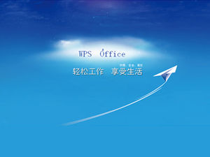 Papierflugzeug blauer Himmel weiße Wolken PPT Hintergrundbildvorlage