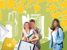 春の家族生活旅行外出pptテンプレート