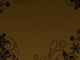 Kar tanesi yaprak çizgi deseni kahve rengi ppt şablonu