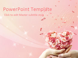 Pink romantic wedding theme ppt template