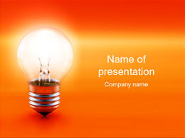 Modelo de ppt de fundo laranja lâmpada