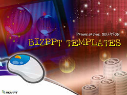 Jaringan dot peta dunia Korea Selatan template ppt teknologi komputer