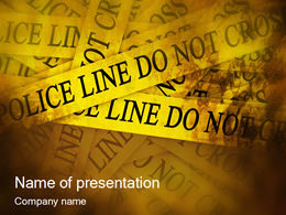 Templat ppt tema penjagaan polisi kuning