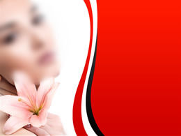 女性の美容業界のpptテンプレート