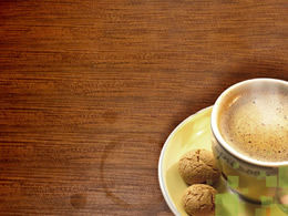 一杯熱咖啡休息點心ppt模板