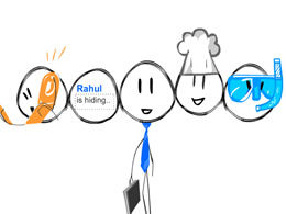 創造的な個人的な履歴書pptテンプレートを描く外国のスケッチ