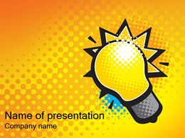 Karikatür ampul hatırlatma dikkat ppt şablonu