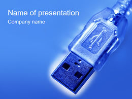 Modèle ppt de technologie de connexion USB-réseau