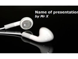 Modelo de ppt de tema de música para fone de ouvido
