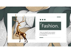 Curva astratta e sfondo fulvo Modello PPT di arte europea e americana