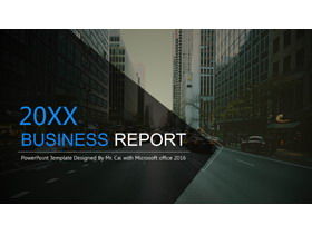 ヨーロッパとアメリカの街の通りの背景ビジネスPPTテンプレート