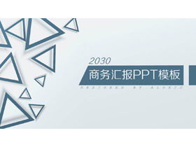 Basit mavi üçgen arka plan ile iş raporu PPT şablonu