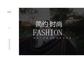 Modello PPT di visualizzazione del prodotto del marchio di moda in stile europeo e americano conciso