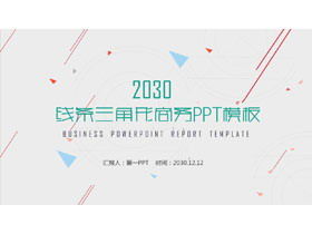 Modelo de apresentação de negócios PPT com fundo de triângulo diagonal