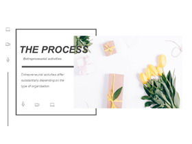 Europejski i amerykański mały świeży szablon PPT z tłem tulipanów