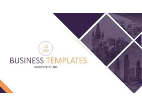 Purple foreign European and American PPT template