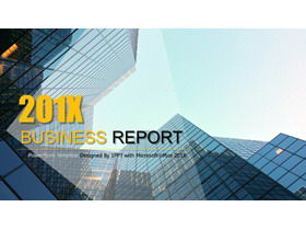 Modello PPT aziendale con sfondo di edificio commerciale europeo e americano