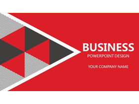 紅色歐美三角字體設計PPT模板