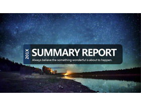 Fondo de cielo estrellado misterioso Plantilla PPT empresarial europea y americana