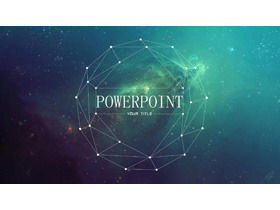 藍色星空背景唯美風格科技PPT模板