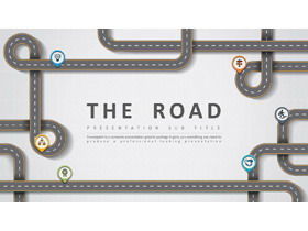 Modello PPT di sfondo autostrada del fumetto creativo