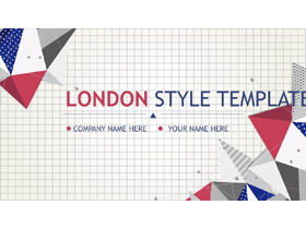 Retro brytyjski kolor pasujący wielokąt tła szablonu PPT