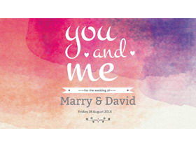 Любовь шаблон PPT на розовом фоне акварелей